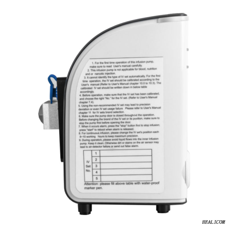 Precio de fábrica HSA513 Medical Hospital Equipment 4.2 Gran pantalla LCD Bomba de infusión eléctrica portátil Bomba de infusión IV