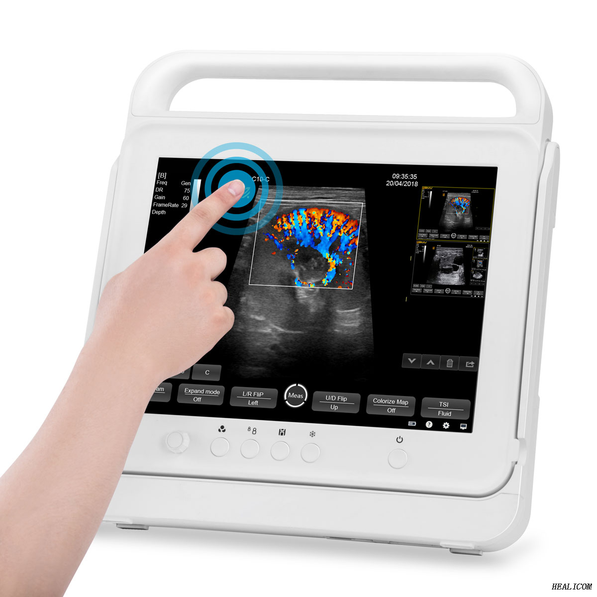 Equipo de ultrasonido veterinario HV-50C Escáner de ultrasonido Doppler a color táctil digital portátil