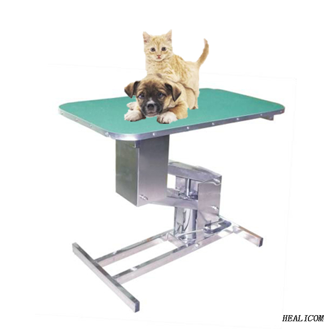 Banco de trabajo de belleza para mascotas hidráulico personalizado de acero inoxidable WT-58 (con percha)